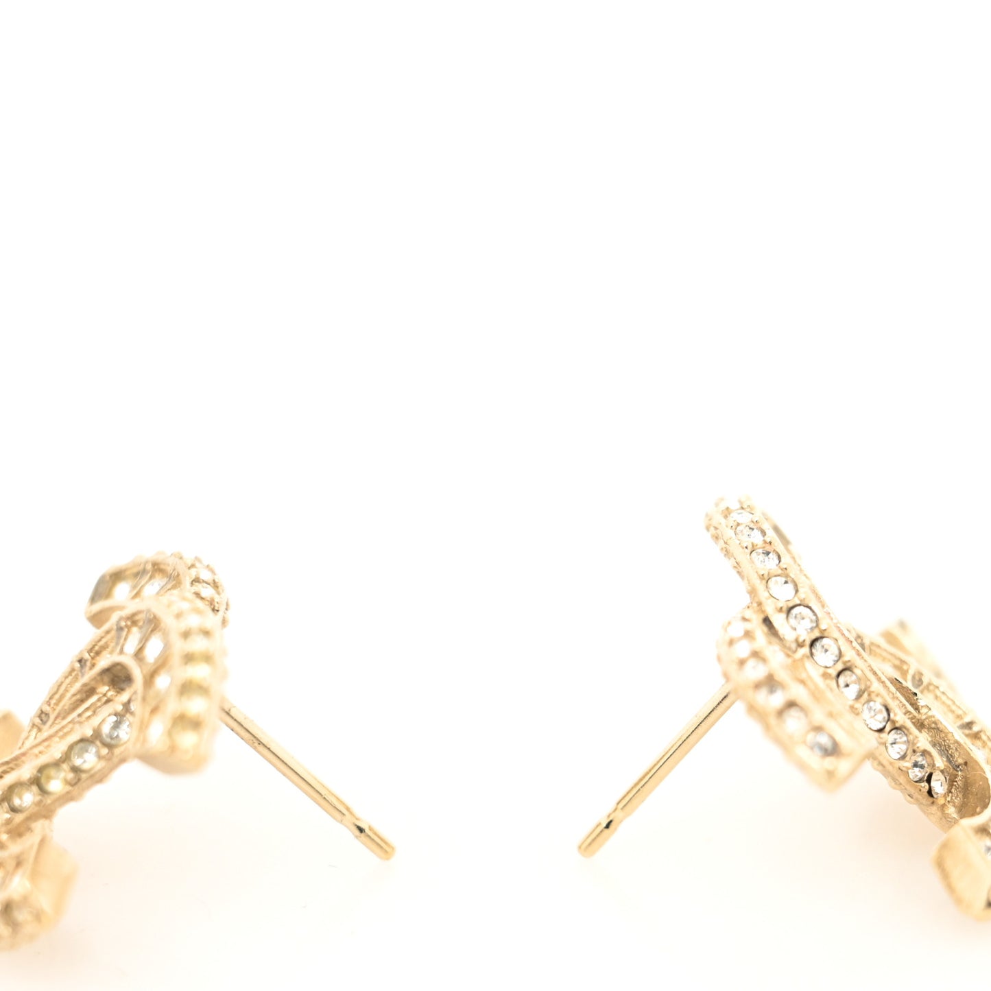 Crystal Timeless CC Earrings Light Gold