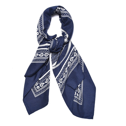 Hermes Silk Cashmere Grand Manege Bandana Shawl 140 Marine Blanc 3 of 8
