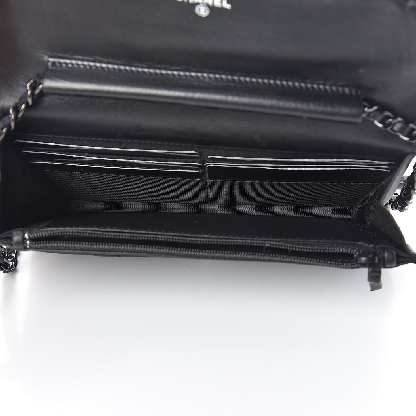 Calfskin Quilted Boy Wallet On Chain WOC So Black