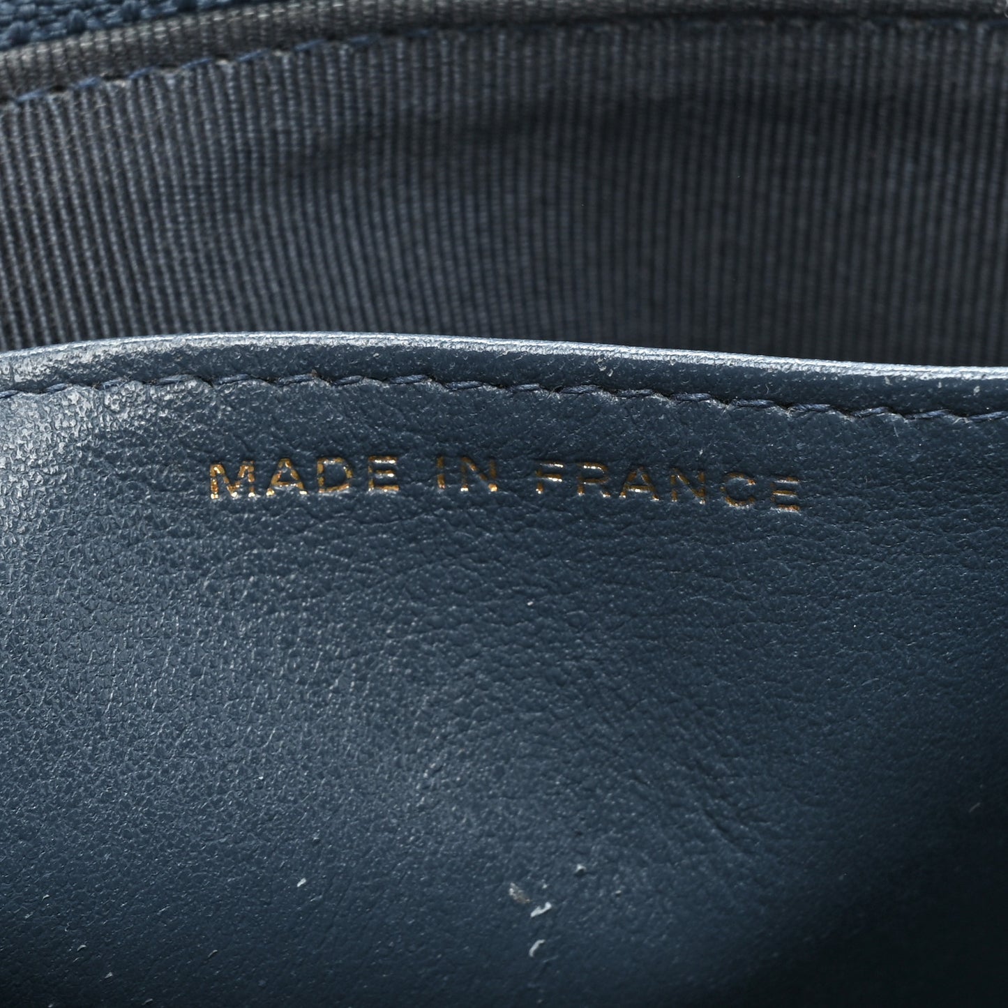Caviar Quilted Wallet on Chain WOC Navy Blue