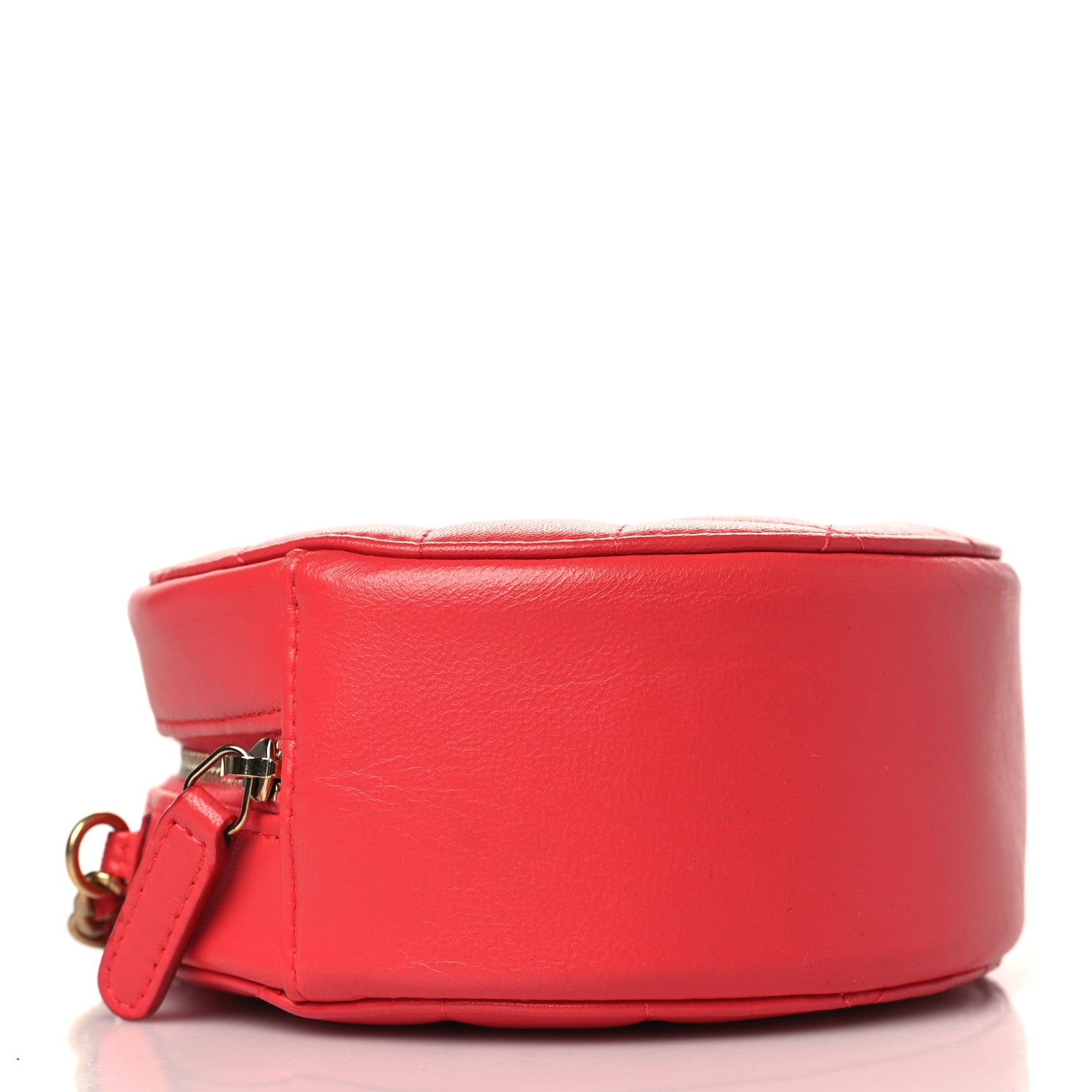 Chanel Lambskin Quilted Round Clutch With Chain Red 4 of 9