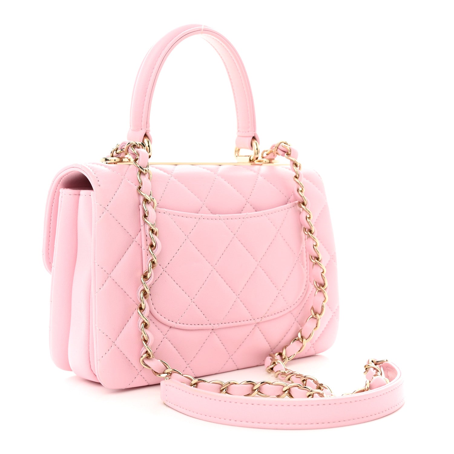 Chanel Lambskin Quilted Mini Trendy CC Dual Handle Flap Bag Pink 2 of 12