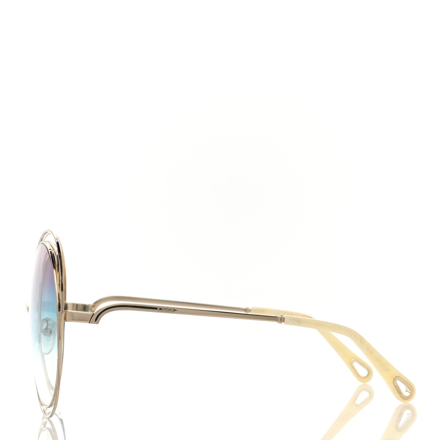 Chloe Metal Oversized Round Carlina Oversized Round Sunglasses CE114SD Gold 3 of 7