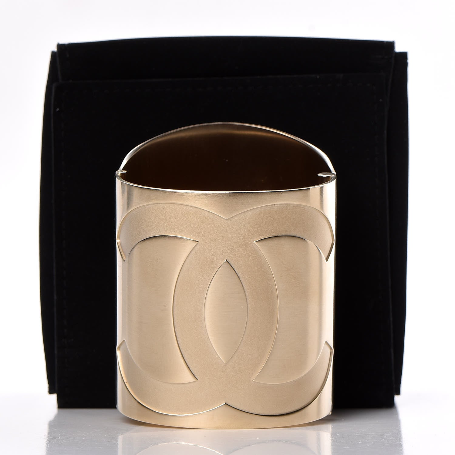 Chanel Metal Wide CC Mirror Cuff Gold 6 of 6