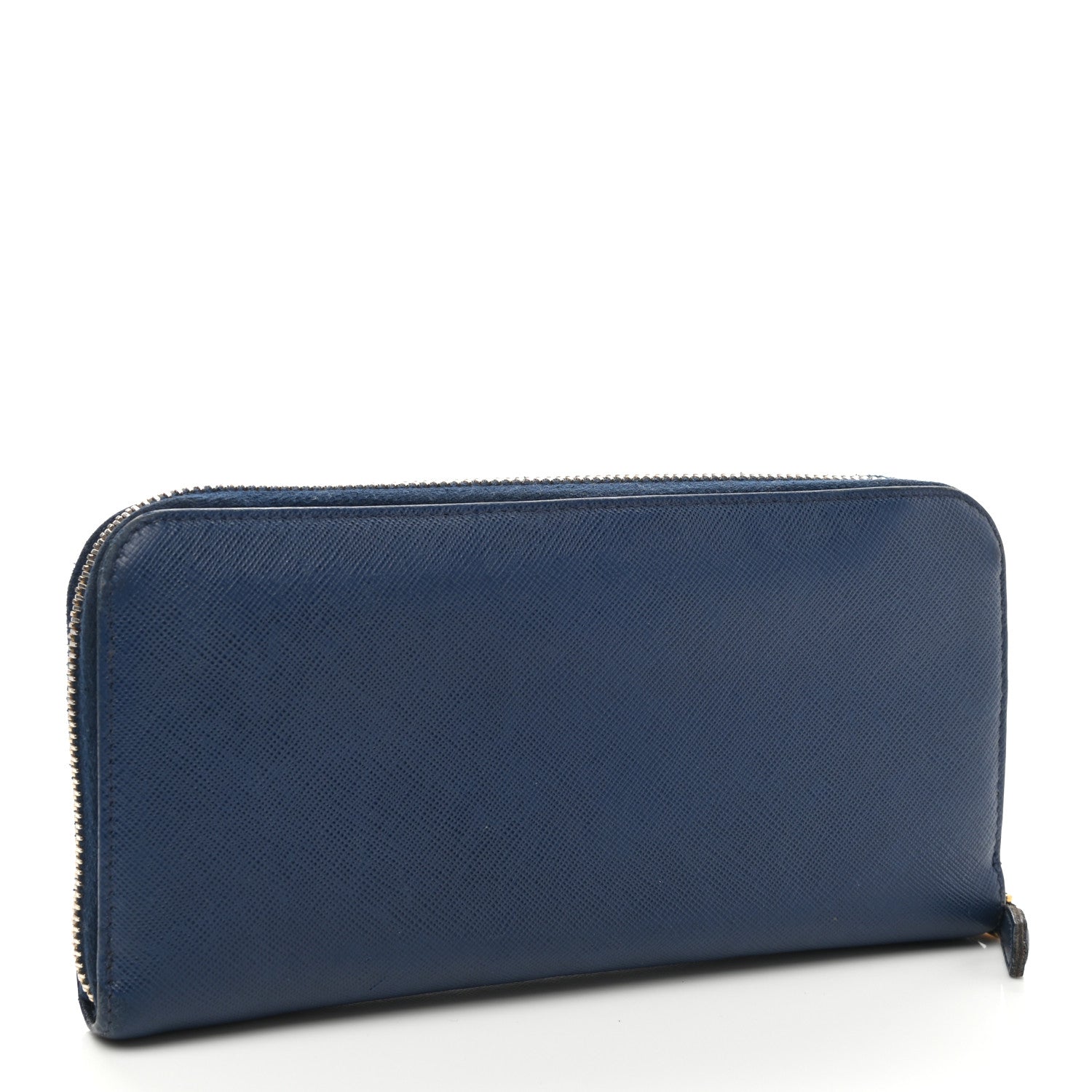 Prada Saffiano Fiocco Bow Zip Around Wallet Bluette 3 of 13