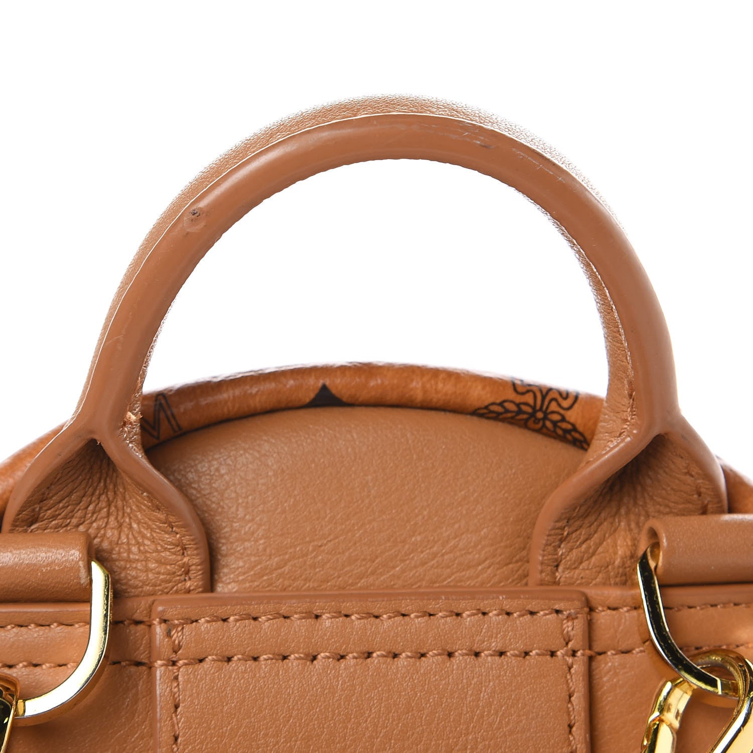 MCM Visetos Side Stud X-Mini Stark Backpack Cognac 7 of 10
