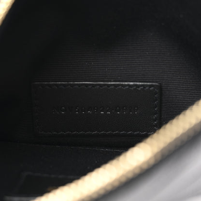 Saint Laurent Grain De Poudre Chevron Monogram Bill Pouch Black Black 7 of 8