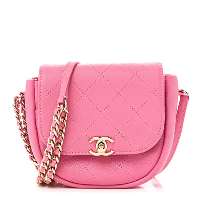 Chanel Goatskin Stitched Casual Trip Messenger Flap Pink 1 of 11