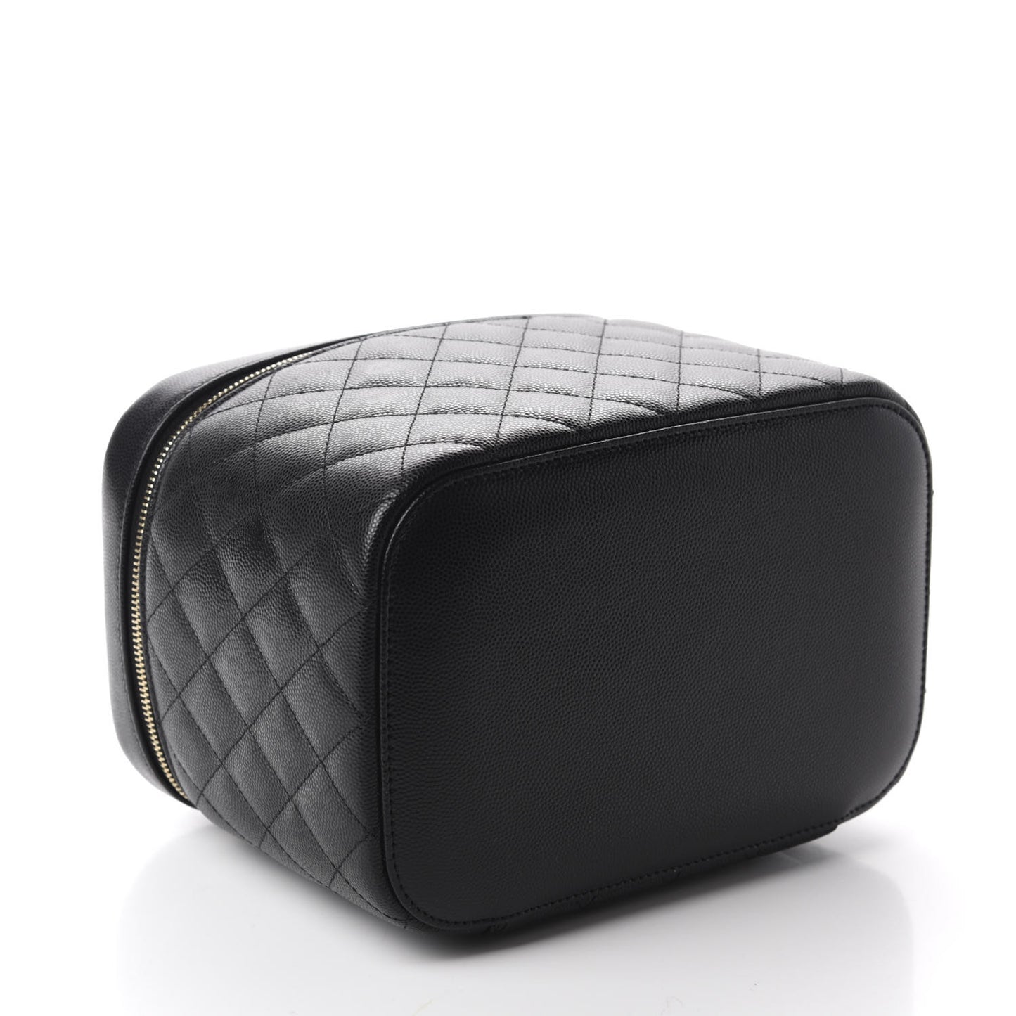 Caviar Quilted Large Vanity Pouch Black
