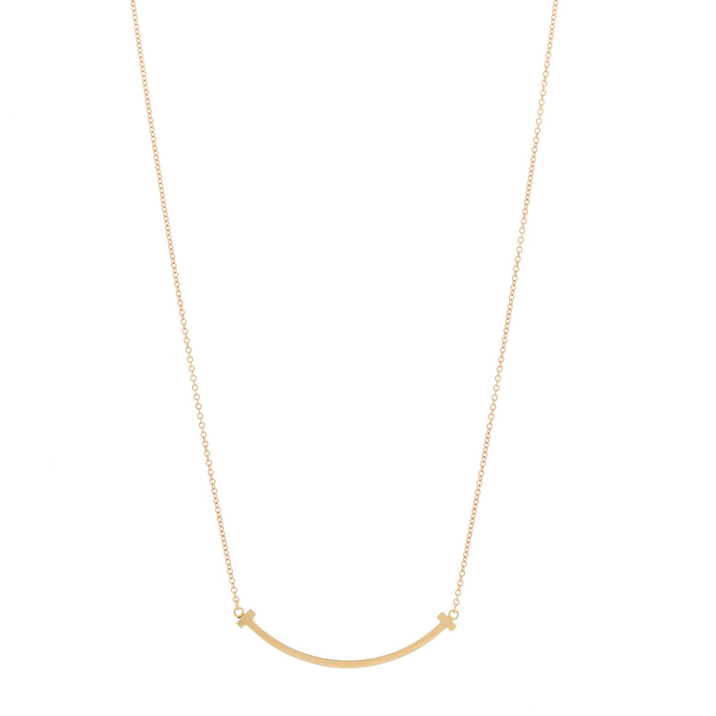 18K Rose Gold Small T Smile Pendant Necklace