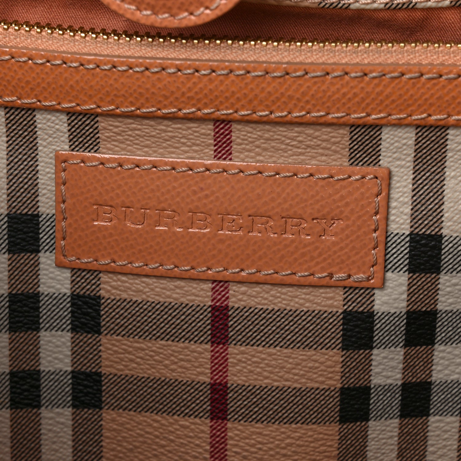 Burberry Haymarket Check Small Canterbury Tote Pale Coral Pink 6 of 13