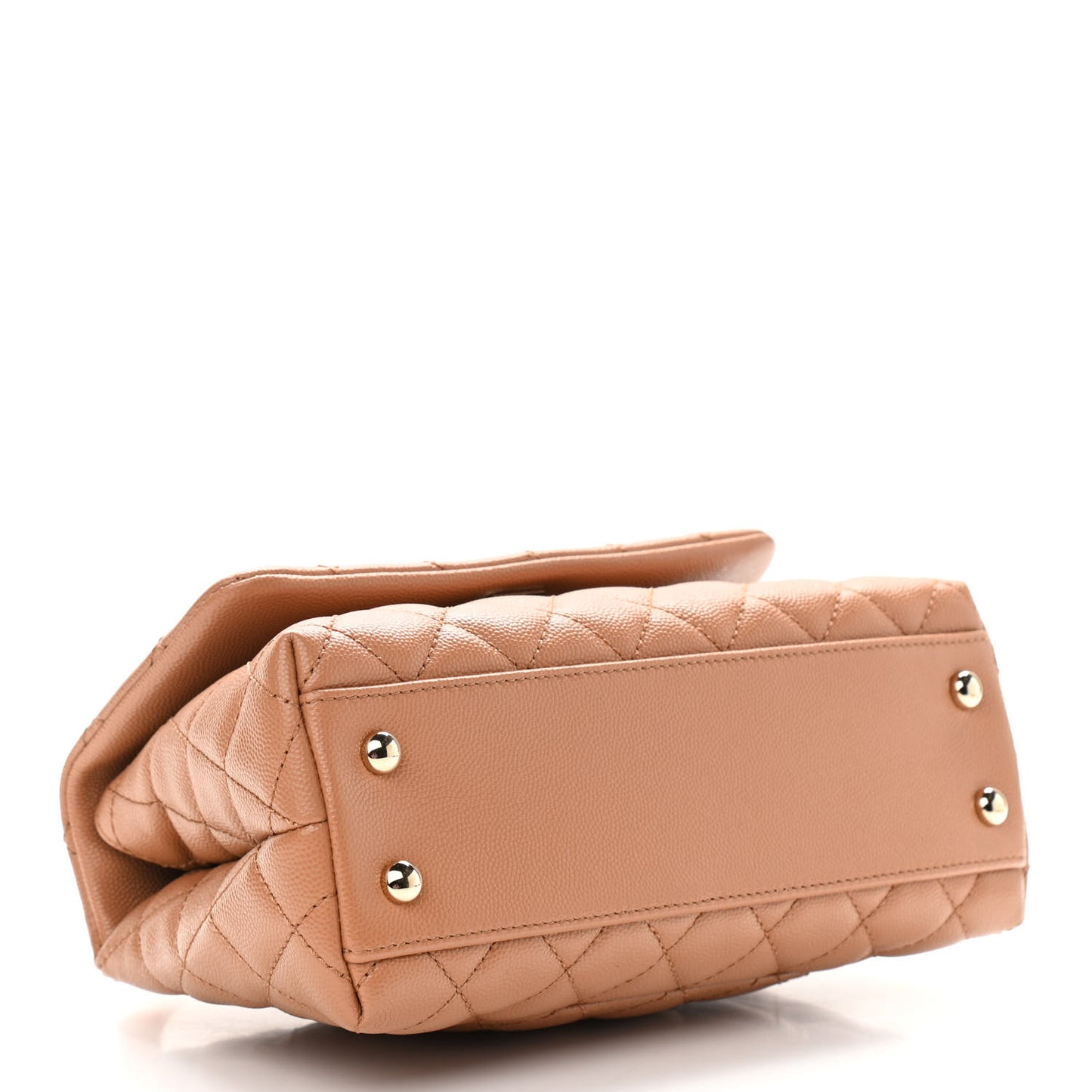 Caviar Quilted Lizard Embossed Mini Coco Handle Flap Brown