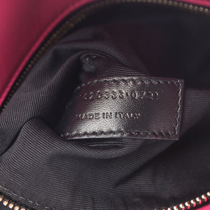 Saint Laurent Boucle Tweed Quilted Toy Loulou Puffer Monogram Chain Satchel Magenta 9 of 9