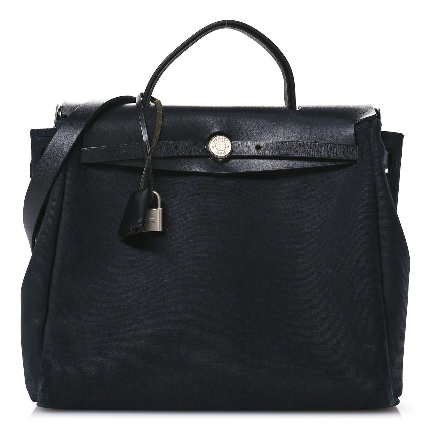 Toile Vache Calfskin Herbag 30 PM Black