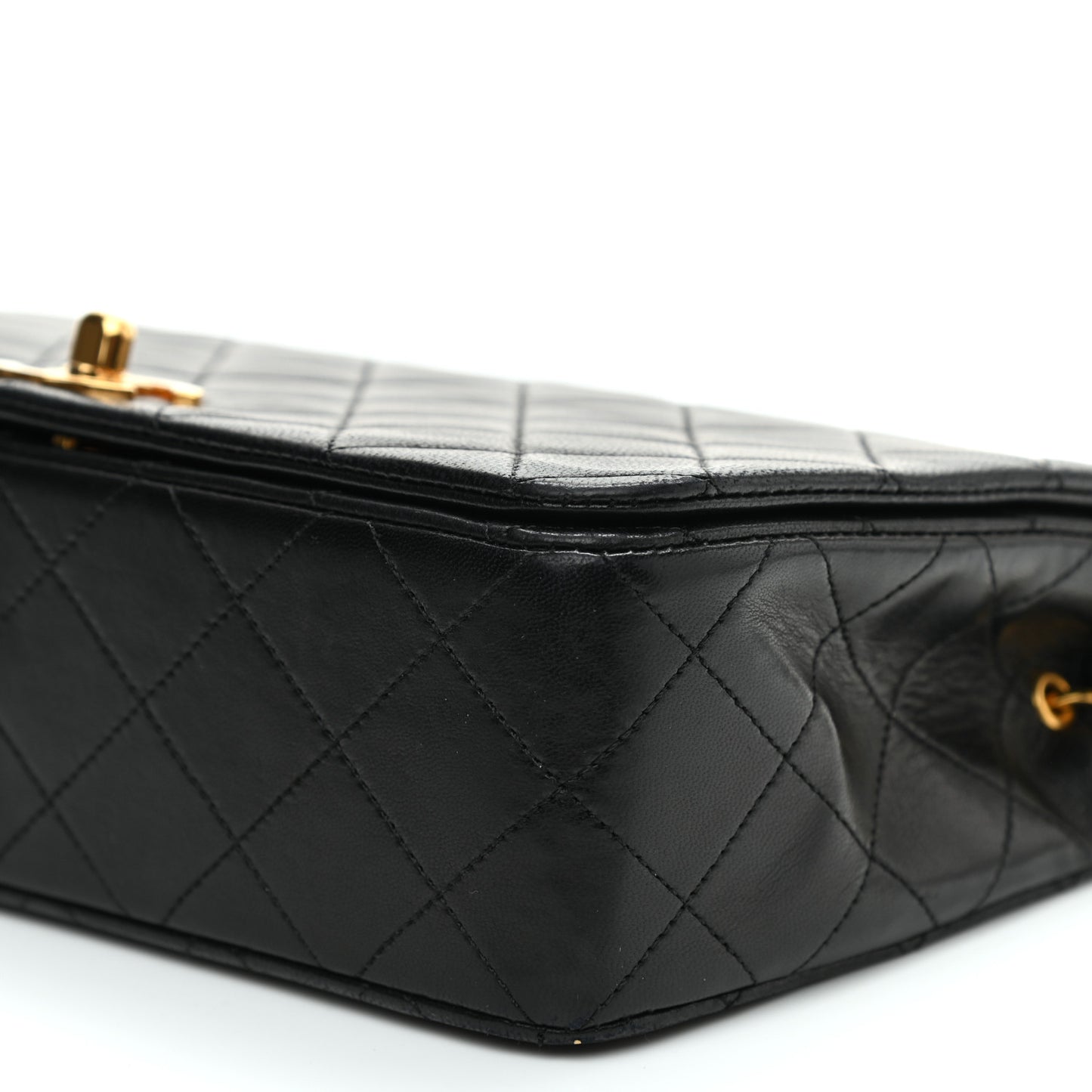 Lambskin Quilted Small Single Flap Black