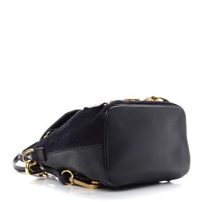 Chloe Suede Calfskin Studded Mini Faye Backpack Full Black 4 of 9