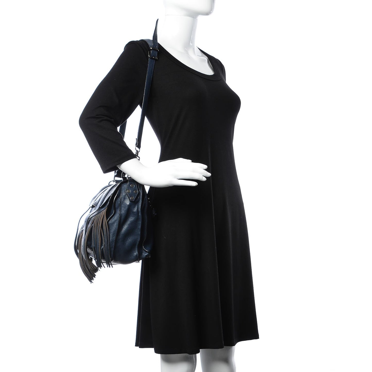 Lambskin Fringe Medium PS1 Satchel Midnight