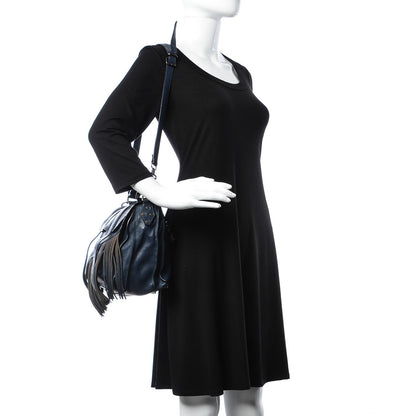 Proenza Schouler Lambskin Fringe Medium PS1 Satchel Midnight 2 of 9