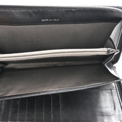 Chanel Lambskin Camellia Embossed Zip Around Organizer Wallet Black 6 of 16