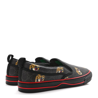 Gucci GG Supreme Monogram Tiger Face Mens 1977 Slip-On Sneakers 12 Black Multicolor 4 of 8
