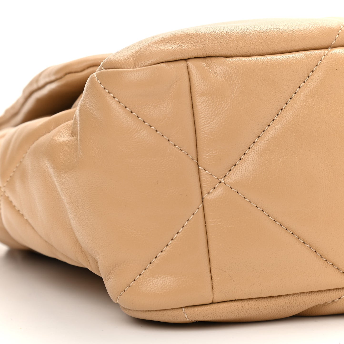 Lambskin Quilted Large Chanel 19 Flap Dark Beige