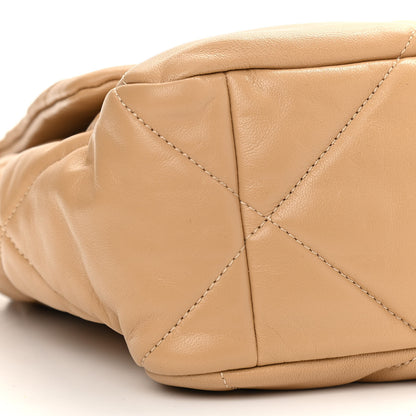 Chanel Lambskin Quilted Large Chanel 19 Flap Dark Beige 8 of 9