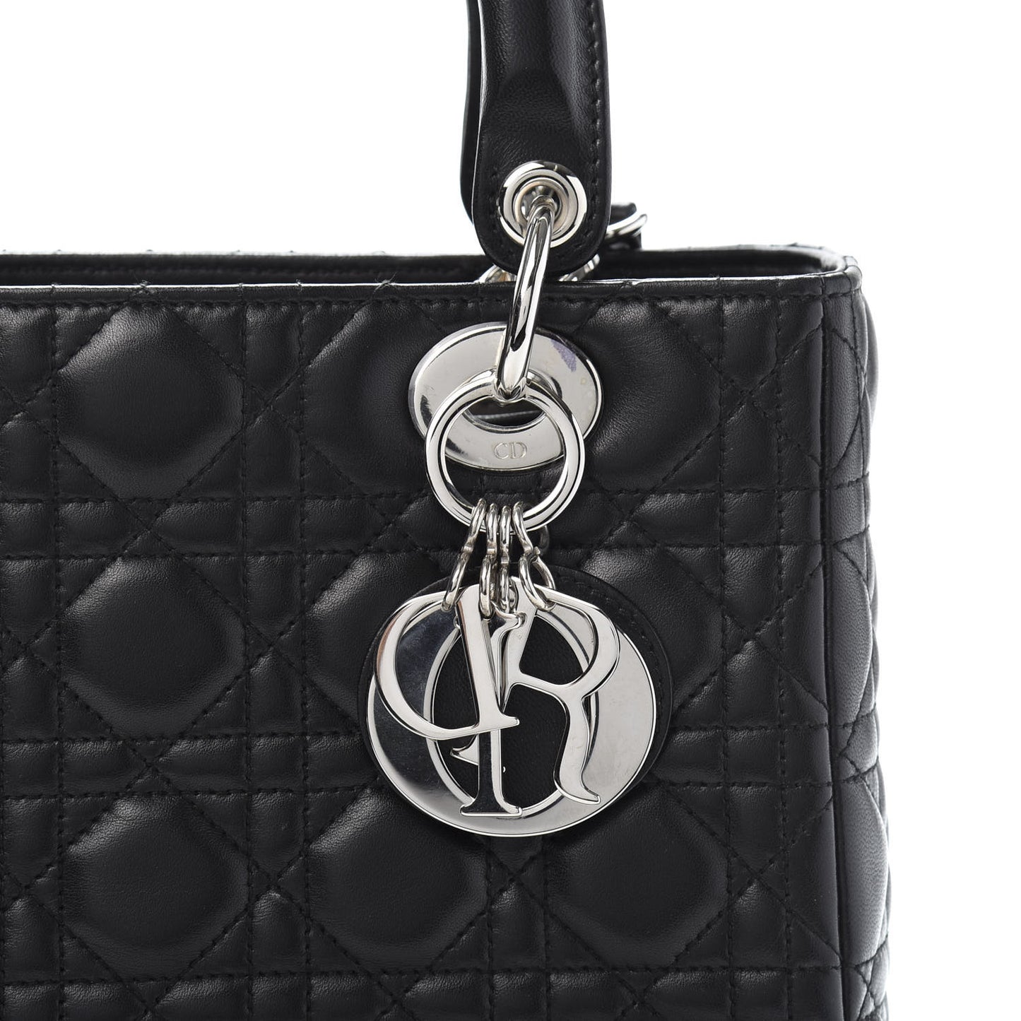 Lambskin Cannage Medium Lady Dior Black
