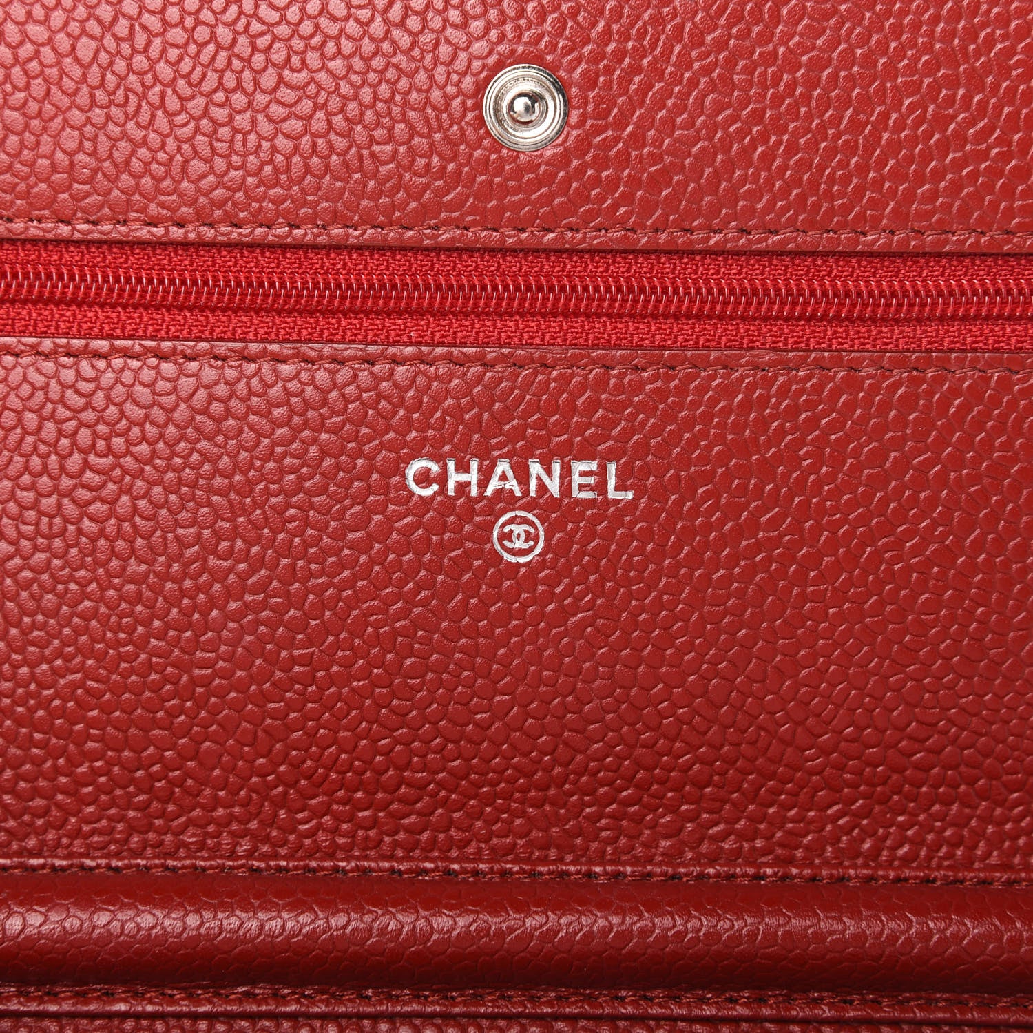 Chanel Caviar Quilted Wallet On Chain WOC Red 8 of 12