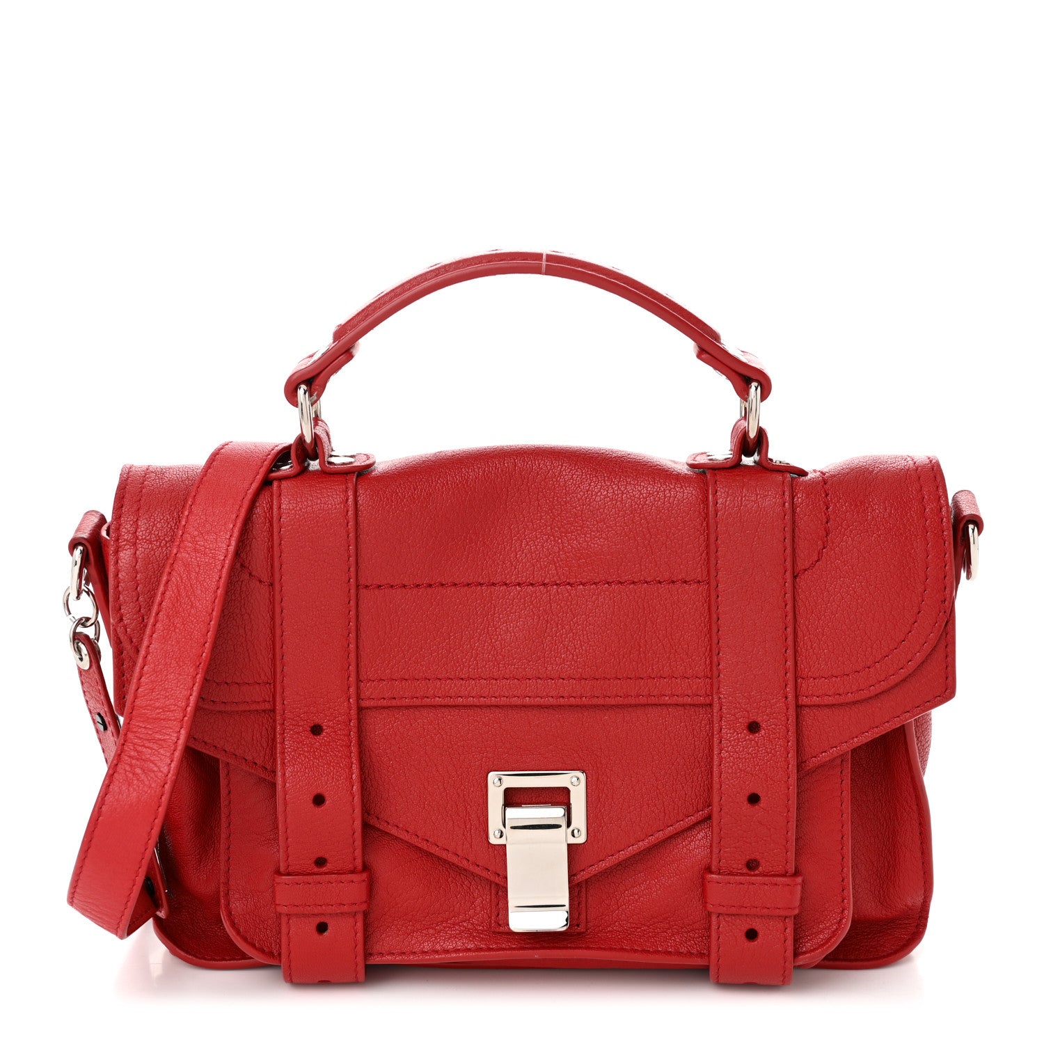 Proenza Schouler Lambskin Tiny PS1 Satchel Red 1 of 11