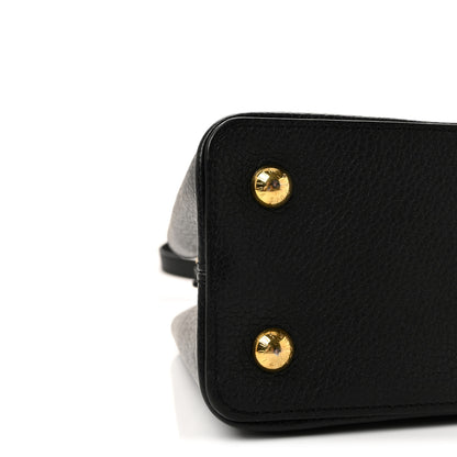 Louis Vuitton Taurillon Snakeskin Iris Blossom Capucines PM Black 8 of 9