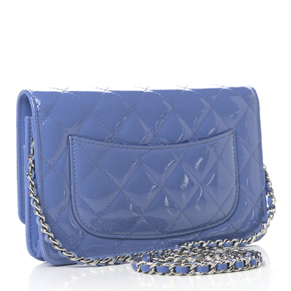 Chanel Patent Quilted Wallet On Chain WOC Light Purple 3 of 10