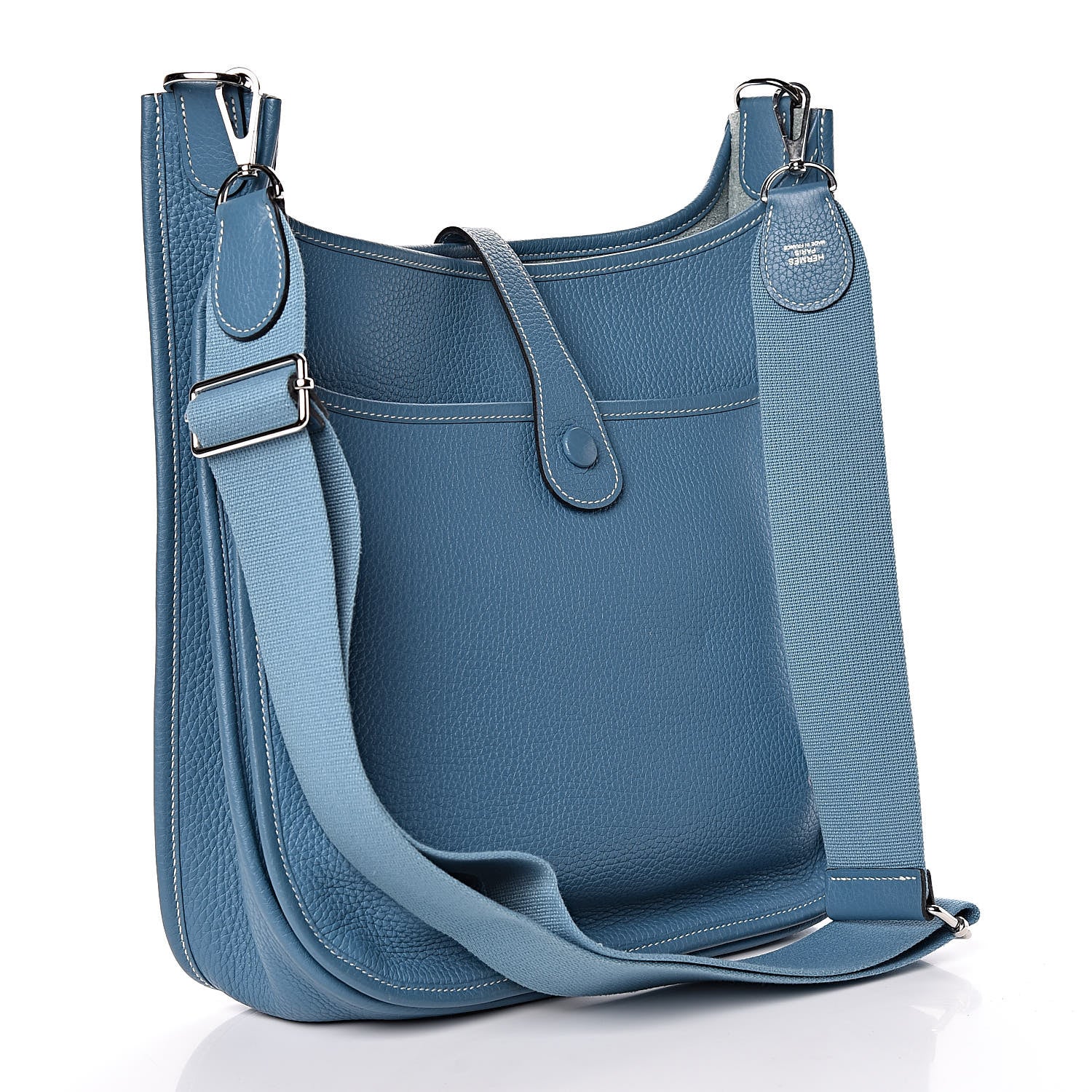 Hermes Taurillon Clemence Evelyne III GM Blue Jean 3 of 12