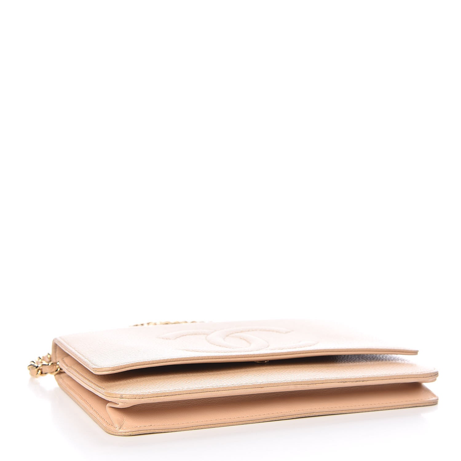 Chanel Caviar Timeless CC Wallet On Chain WOC Beige 4 of 11