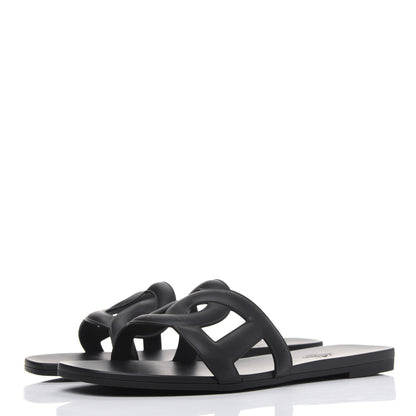 Hermes Rubber Aloha Sandals 38 Black 3 of 9