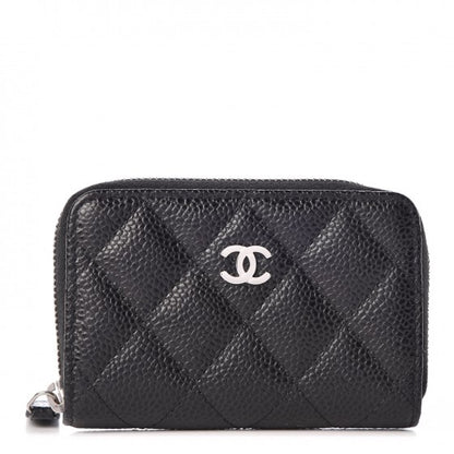 Chanel Caviar Quilted Zip Coin Purse Black 8 of 14