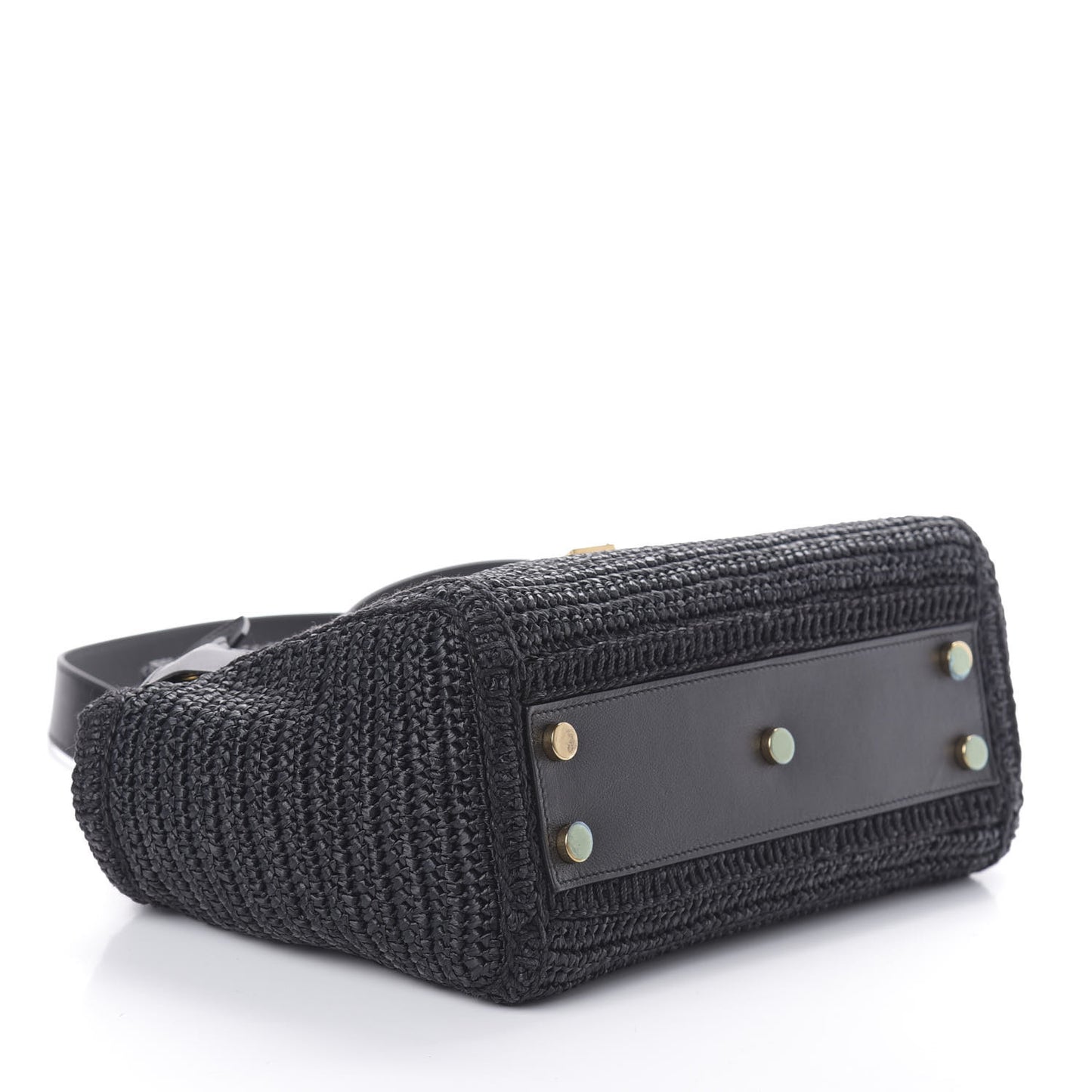 Raffia Baby Monogram Downtown Cabas Black