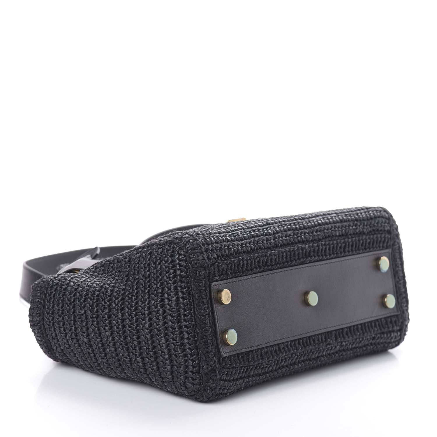 Saint Laurent Raffia Baby Monogram Downtown Cabas Black 4 of 9