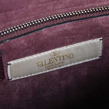 Valentino Garavani Pebbled Calfskin Medium Guitar Strap Rockstud Rolling Flap Saddle Bag Rubin 6 of 8