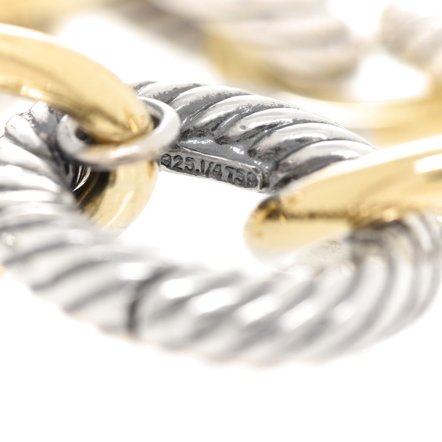 Sterling Silver 18K Yellow Gold 17mm Extra Large Oval Link Bracelet