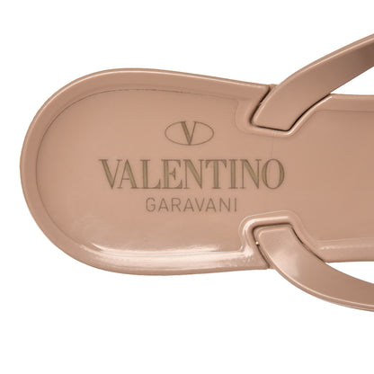 Valentino Garavani PVC Jelly Rockstud Bow Thong Sandals 38 Poudre 6 of 9