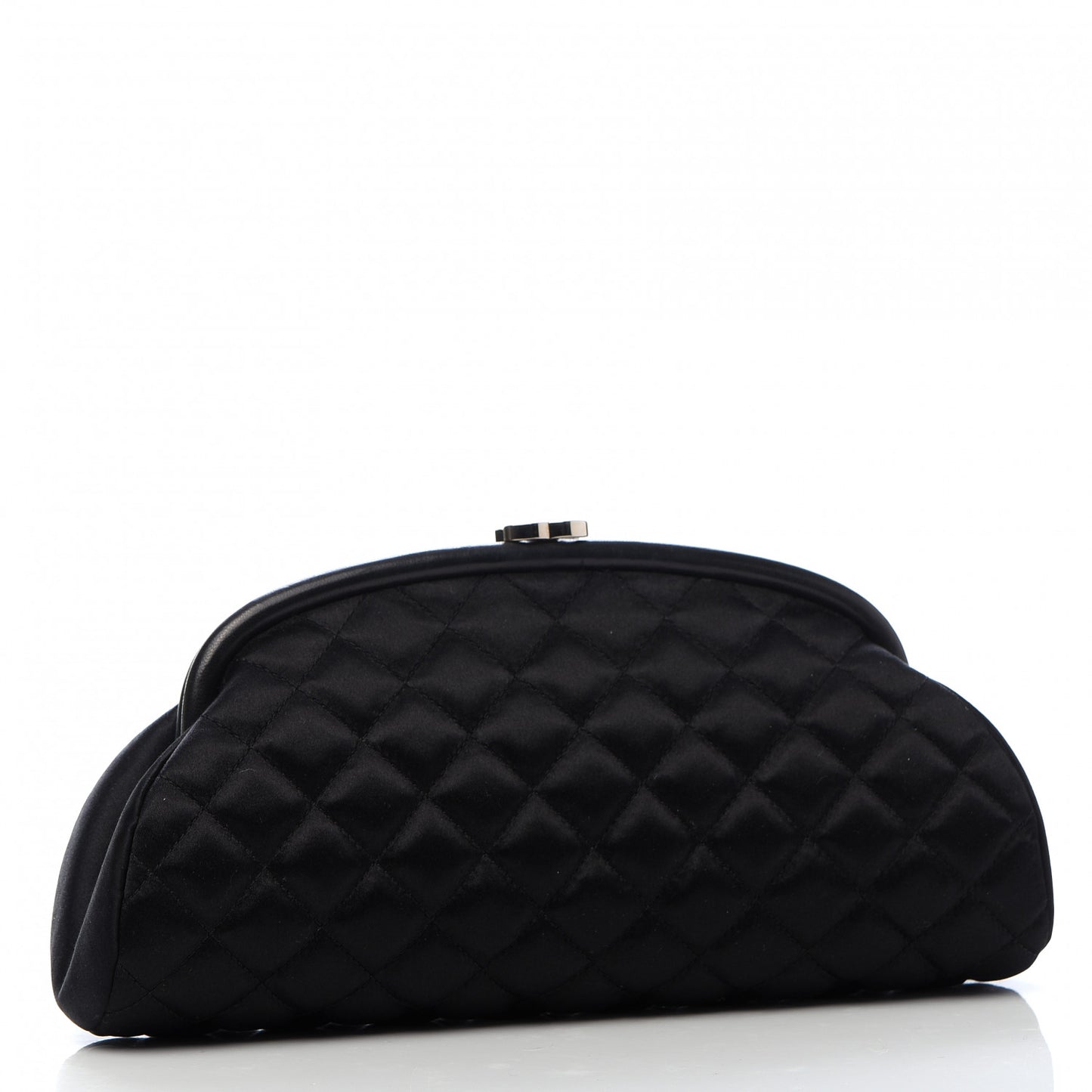 Satin Quilted Timeless Clutch Black