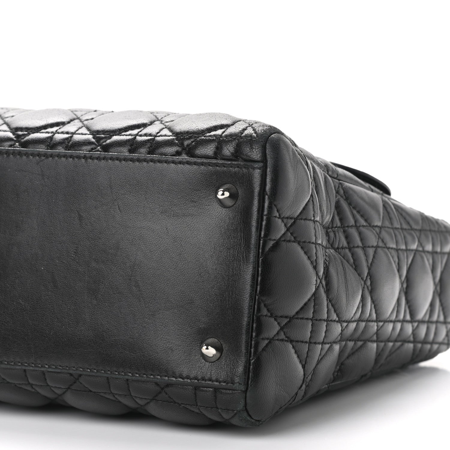 Christian Dior Lambskin Cannage Medium Lady Dior Black 9 of 12
