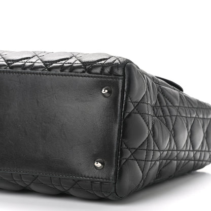 Christian Dior Lambskin Cannage Medium Lady Dior Black 9 of 12