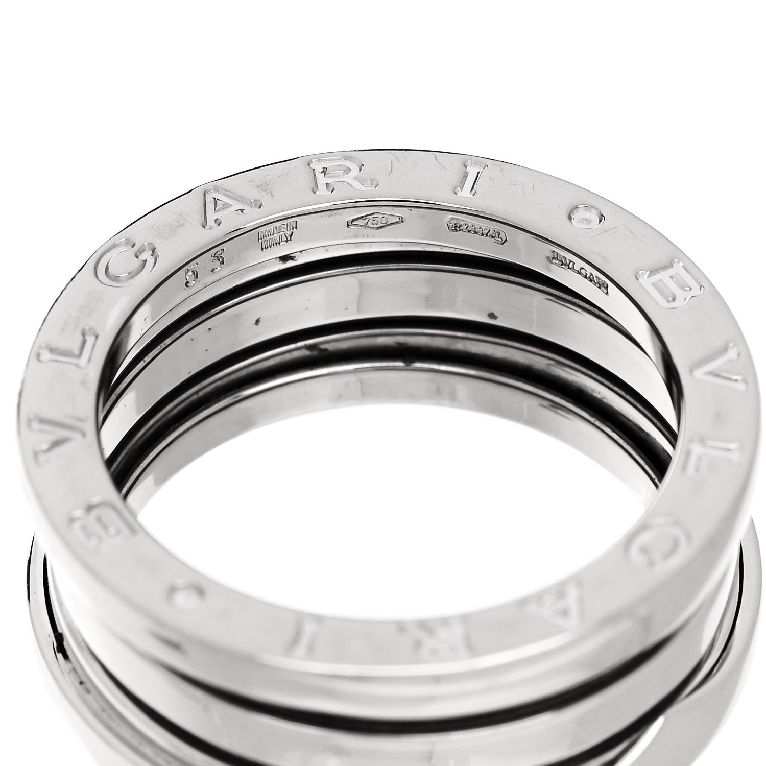 Bulgari 18K White Gold B.Zero1 Three-Band Ring 53 6.25 4 of 5