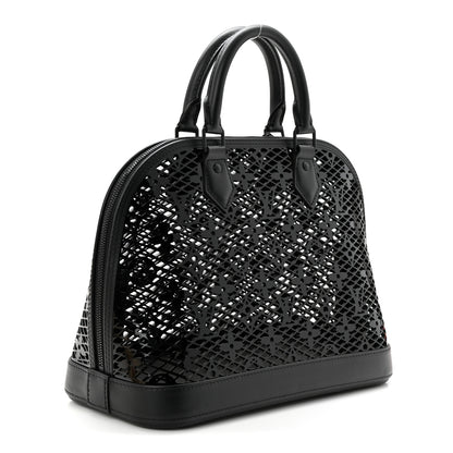 Louis Vuitton Patent Calfskin Laced Monogram Alma PM Black 3 of 9