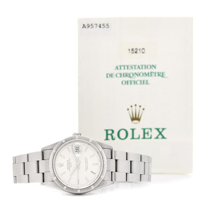 Rolex Stainless Steel 34mm Oyster Perpetual Date Watch Silver 15210 5 of 5