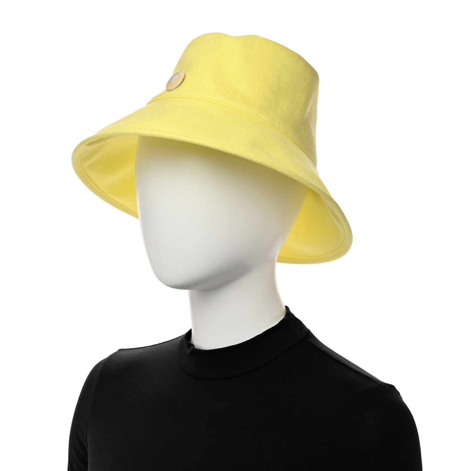 Hermes Toile De Chanvre Cotton Stretch Gaelle Hat Jaune Soleil 2 of 8
