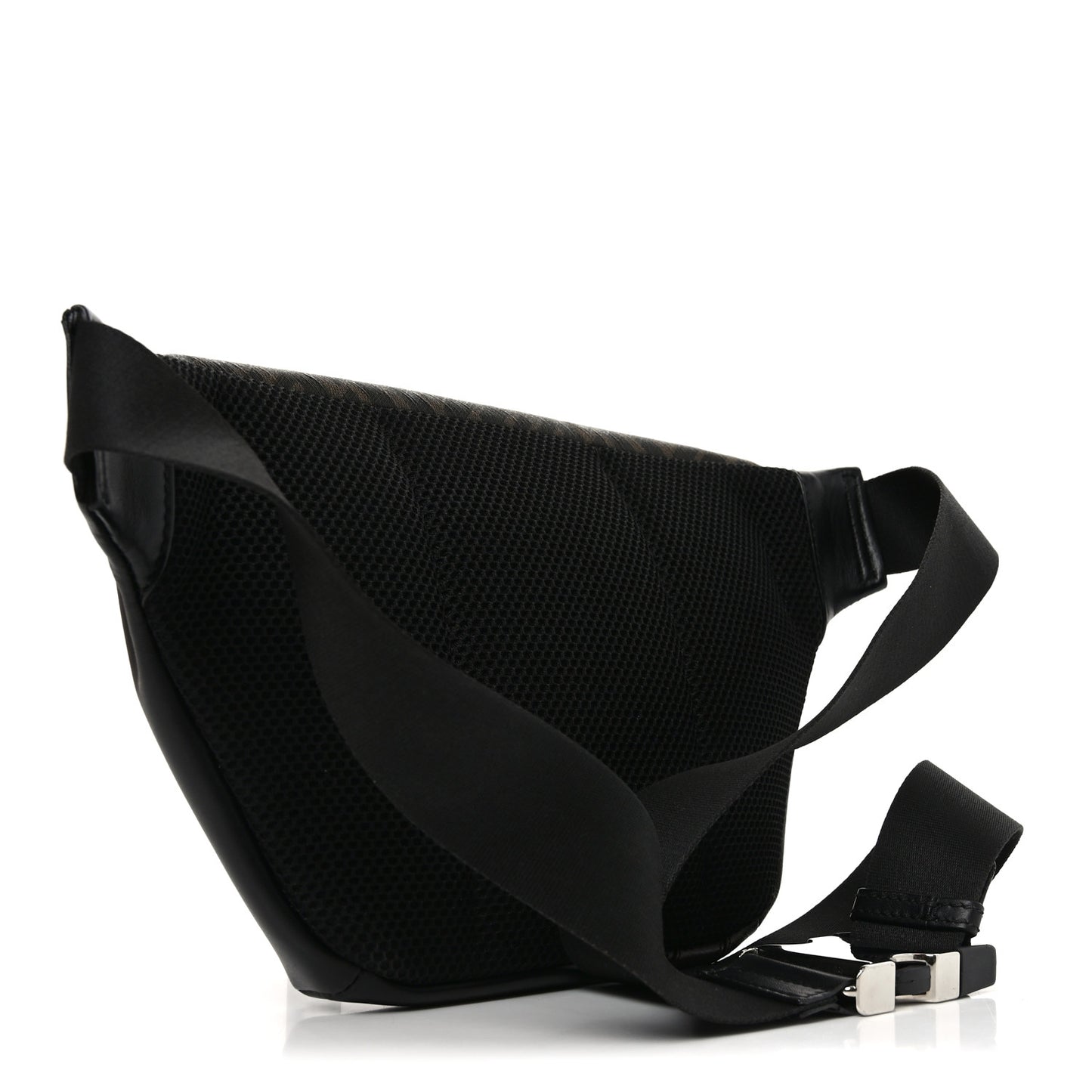 Glazed Fabric Vitello Liberty FF 1974 Diagonal Belt Bag Tobacco Moresco Black