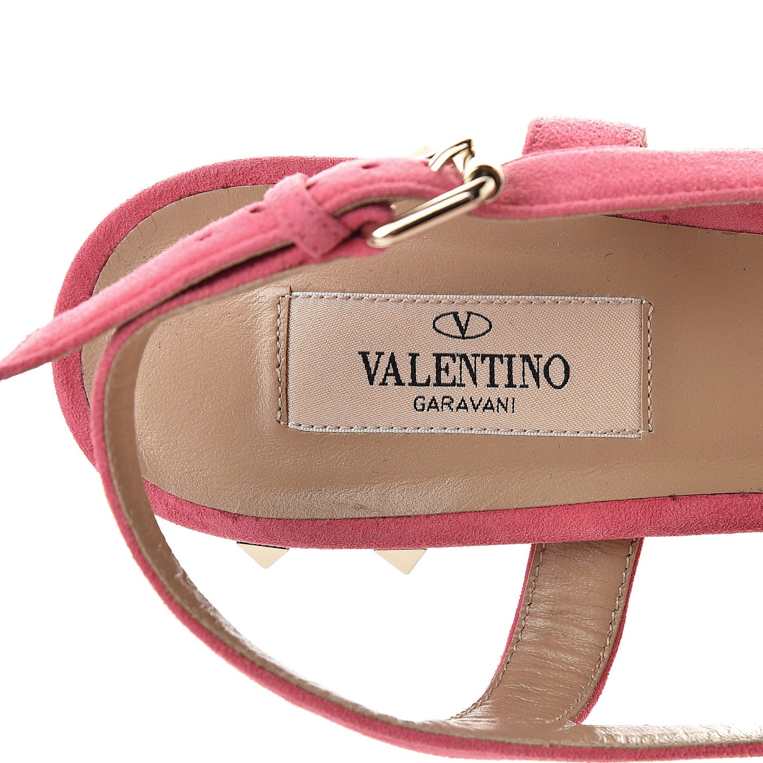 Valentino Garavani Suede Rockstud Slingback 75/105mm Platform Sandals 39.5 Shadow Pink 6 of 12
