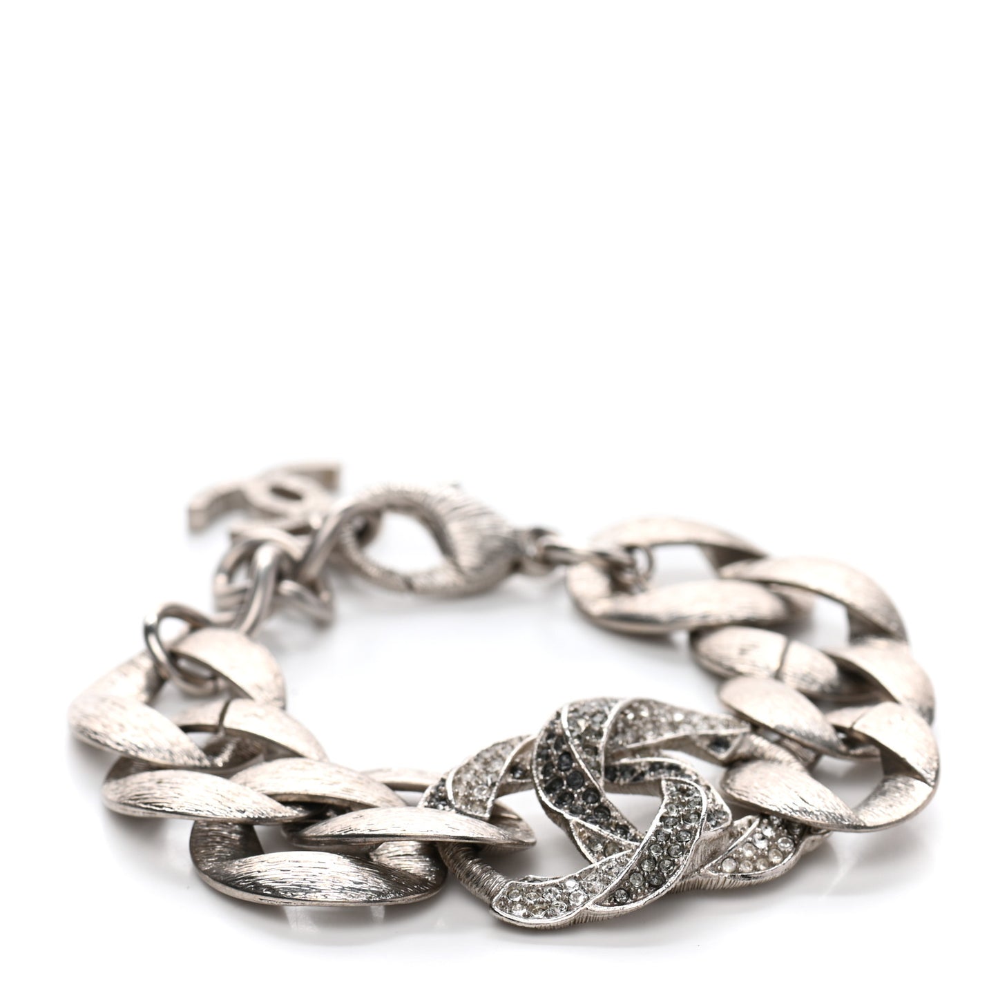 Crystal CC Chain Link Bracelet Grey